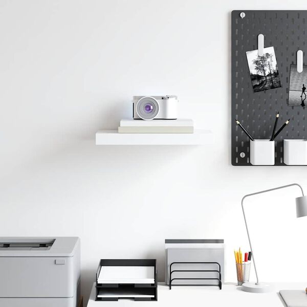 vidaXL Raft de perete suspendat, alb, 40x23x3,8 cm, MDF