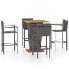 vidaXL Set mobilier bar de grădină, 5 piese, gri