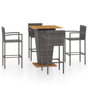 vidaXL Set mobilier bar de grădină, 5 piese, gri