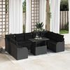 vidaXL Set de canapele pentru grădină 10 pcs Negru Rattan poli