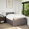 vidaXL Pat box spring cu saltea, taupe, 120x190 cm material textil