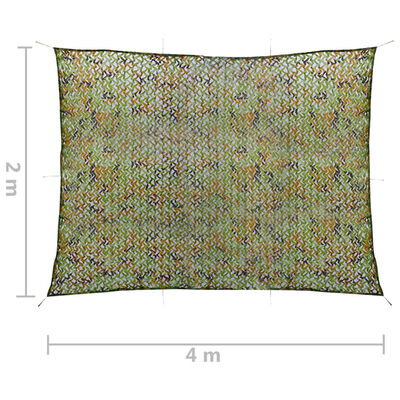 vidaXL Plasă de camuflaj cu geantă de depozitare, verde, 2x4 m