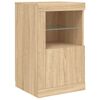 vidaXL Dulap lateral cu lumini LED, stejar sonoma, lemn prelucrat