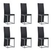 vidaXL Set de mobilier, 7 piese, negru, oțel și sticlă securizată