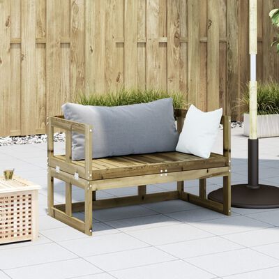 vidaXL Canapea banchetă extensibilă de grădină, lemn impregnat de pin