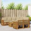 vidaXL Seturi de canapele 9 pcs Natural și Bej Lemn Solid de Acacia