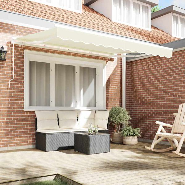 vidaXL Cortina Retractabilă Manual Crem 250 x 200 cm țesătură