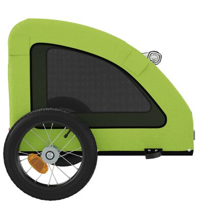 vidaXL Remorcă de bicicletă animale companie, verde textil oxford/fier