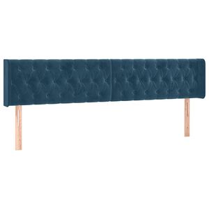 vidaXL Tăblii de pat, albastru &icirc;nchis, 180x7x78/88 cm, catifea