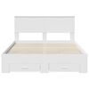 vidaXL Cadru de pat cu headboard Alb 140 x 190 cm Lemn compozit