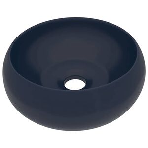 vidaXL Chiuvetă baie lux albastru &icirc;nchis mat 40x15 cm ceramică rotund