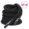 vidaXL Fr&acirc;nghie de luptă neagră, 15 m, 11 kg, poliester