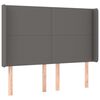 vidaXL Tăblie de pat cu aripioare gri 147x16x118/128 cm piele eco
