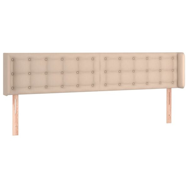 vidaXL Tăblie pat cu aripioare cappuccino 163x16x78/88 cm piele eco