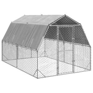 vidaXL Pui de găină cu acoperiș 2,5x4x2,25 m oțel galvanizat