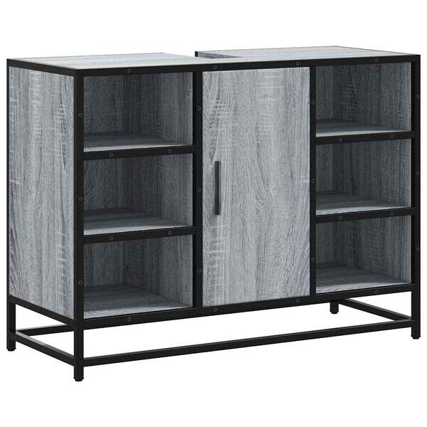 vidaXL Dulap chiuveta de baie, gri sonoma, 80x33x60 cm, lemn compozit