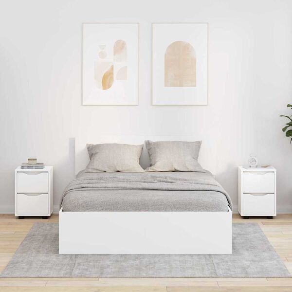 vidaXL Mese de noptieră 2 pcs Alb 30,5 x 30 x 43 cm Lemn compozit