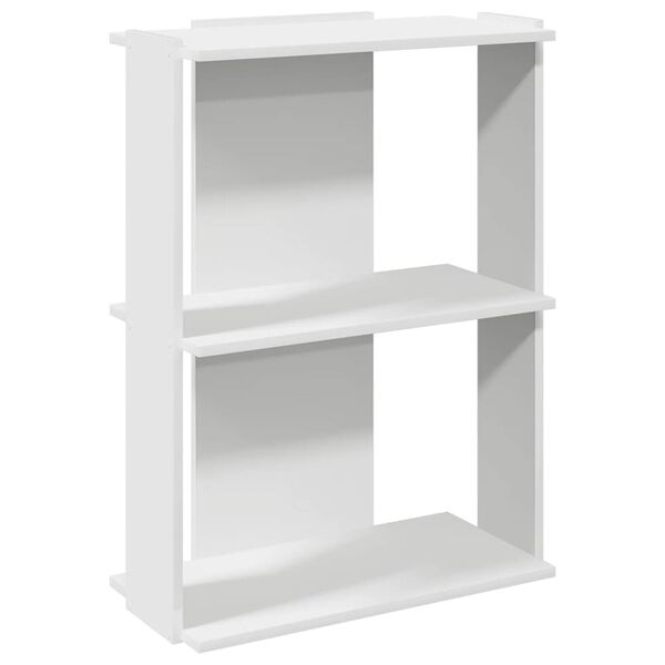 vidaXL Bibliotecă cu 3 niveluri, alb, 60x30x80 cm, lemn de prelucrare