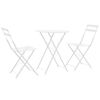 vidaXL Set mobilier bistro, 3 piese, alb, oțel
