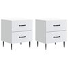 vidaXL Dulap de noapte 2 pcs Alb 43 x 34,5 x 47,5 cm Lemn prelucrat