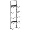 vidaXL Suport sticle de vin montat pe perete, 5 sticle, negru, fier