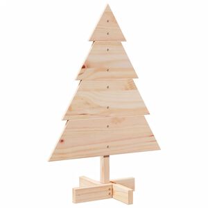 vidaXL Brad de Crăciun decorativ, 70 cm, lemn masiv