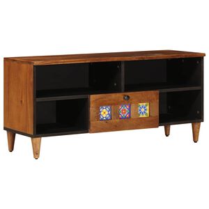 vidaXL Cabinet TV cu raft castan 100 x 33 x 46 cm Lemn de mango solid
