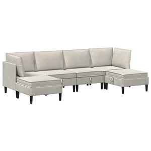 vidaXL Set de mobilier pentru living 6 buc. Crem Catifea