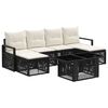 vidaXL Set de canapele pentru grădină 7 buc. Negru și Alb crem