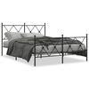 vidaXL Cadru pat metalic cu tăblie de cap/picioare, negru, 137x190 cm
