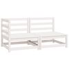 vidaXL Set mobilier de grădină, 2 piese, alb, lemn masiv de pin