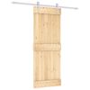 vidaXL Ușă glisantă Natural și Alb 80 x 210 cm Lemn de Pin Solid