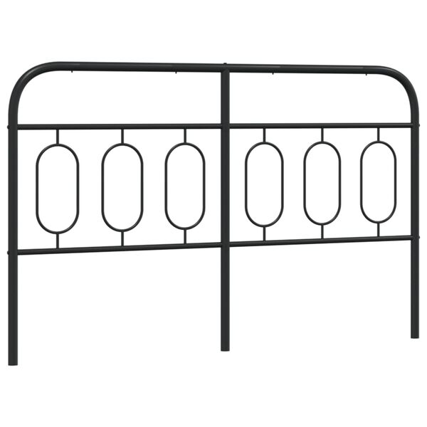 vidaXL Tăblie de pat de schimb metalică, negru, 150 cm