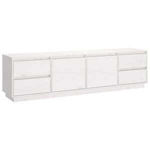 vidaXL Comodă TV, alb, 176x37x47,5 cm, lemn masiv de pin