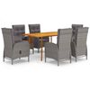 vidaXL Set mobilier pentru grădină, 7 piese, gri