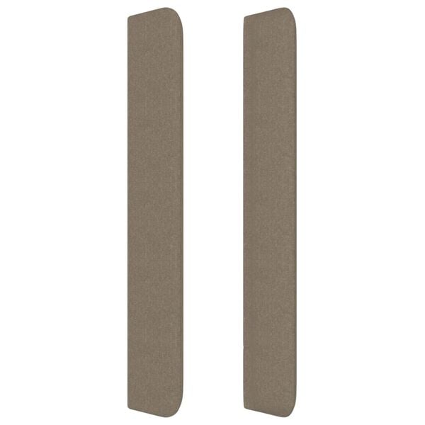 vidaXL Tăblie de pat cu aripioare, gri taupe, 163x16x118/128cm, textil