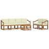 vidaXL Set de canapele de exterior 7 buc. Natural și Crem