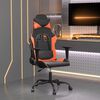 vidaXL Scaun de gaming de masaj, negru și portocaliu, piele ecologică