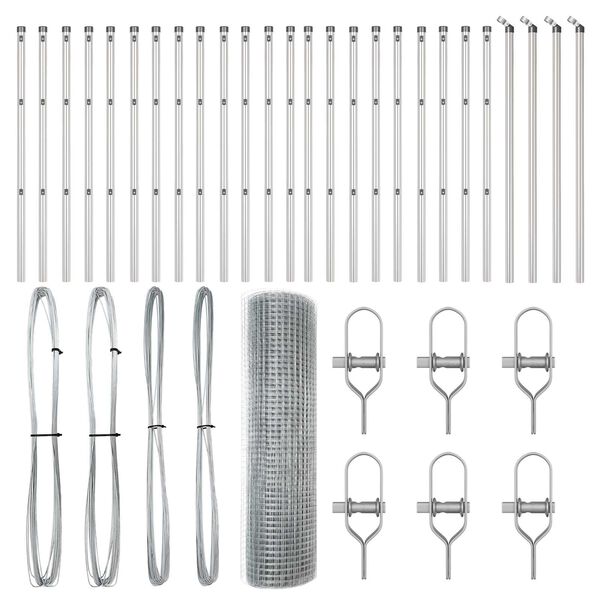 vidaXL St&acirc;lp de gard. Argintiu 50 x 0,4 m (25 x 25 mm plasă) Oțel