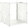 vidaXL Suport pentru lemne de foc alb 40x40x40 cm Oțel laminat la rece