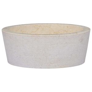 vidaXL Chiuvetă, crem, &Oslash;40x15 cm, marmură