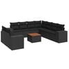 vidaXL Set canapele de grădină cu perne, 10 piese, negru, poliratan