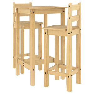 vidaXL Set mobilier de bar, 3 piese, lemn masiv de pin