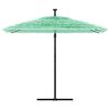 vidaXL Umbrelă soare de grădină cu st&acirc;lp din oțel, verde 269x269x235cm