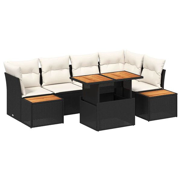 vidaXL Set de canapele pentru grădină 10 pcs Negru Rattan poli