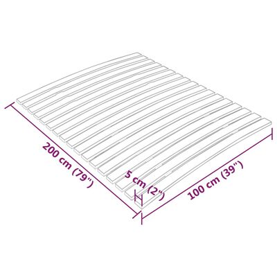 vidaXL Bază de pat cu șipci, 17 șipci, 100x200 cm