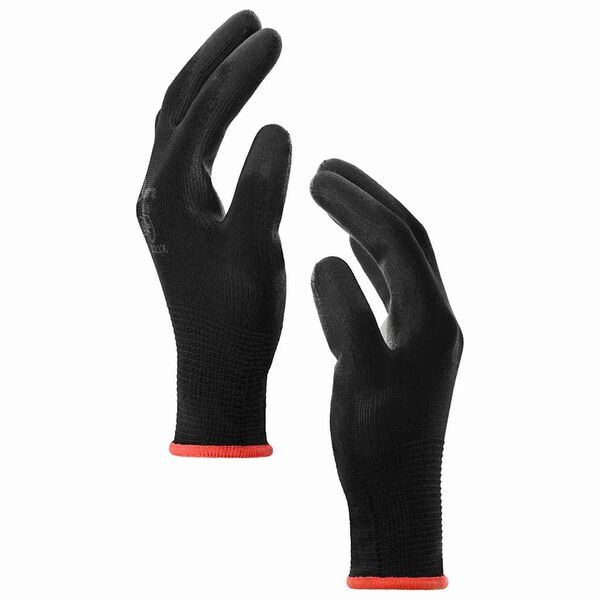 vidaXL Manusi pentru Muncă 24 pcs Negru 7 / S Poliester