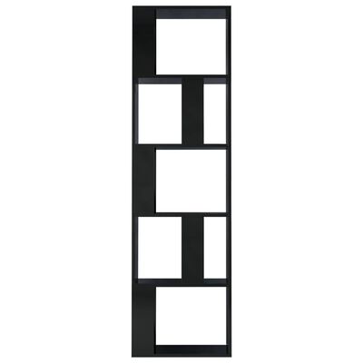 vidaXL Bibliotecă/Separator cameră, negru lucios, 45x24x159cm, PAL