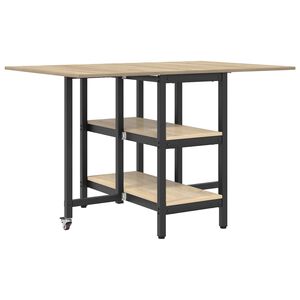 vidaXL Masă de dining 122 x 80 x 76,5 cm Lemn prelucrat Stejar Sonoma