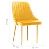 vidaXL Scaune de bucătărie, 2 buc., galben, catifea